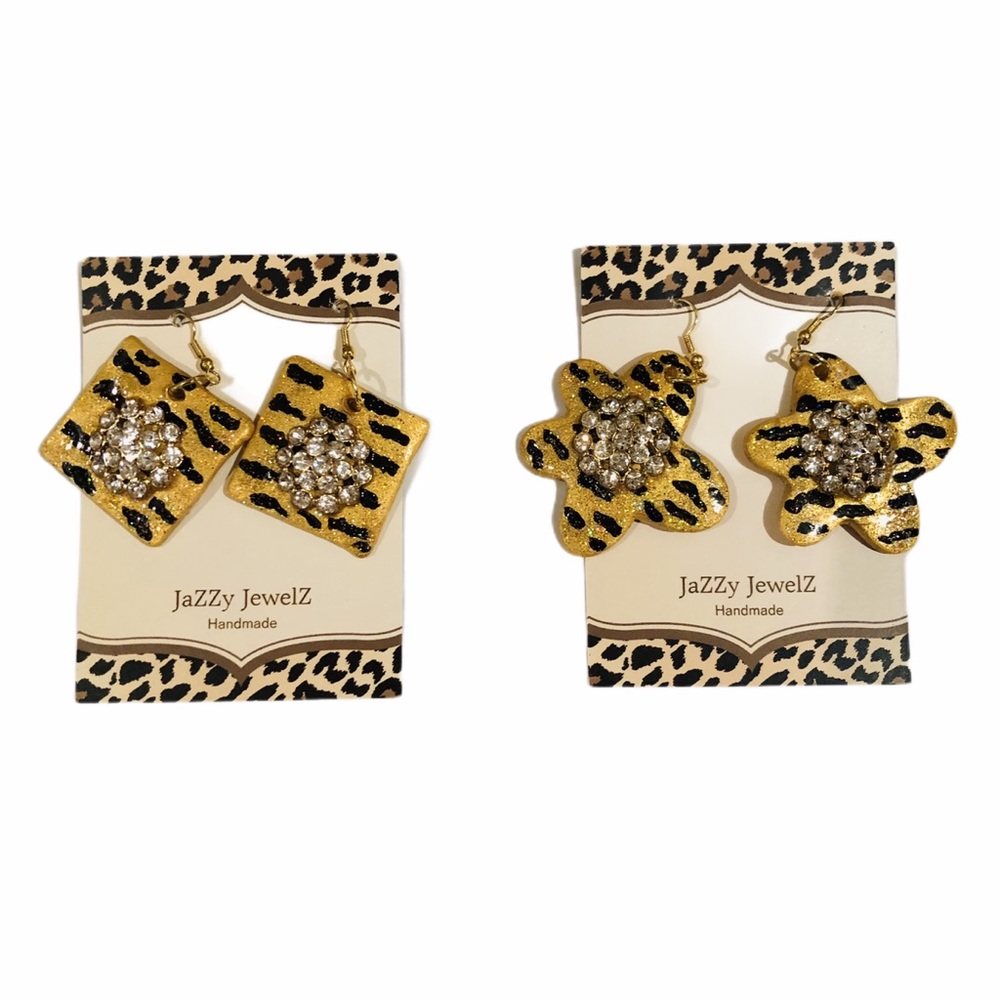 Tiger Frenzy by Jazzy Jewelz Tiger Print Earrings